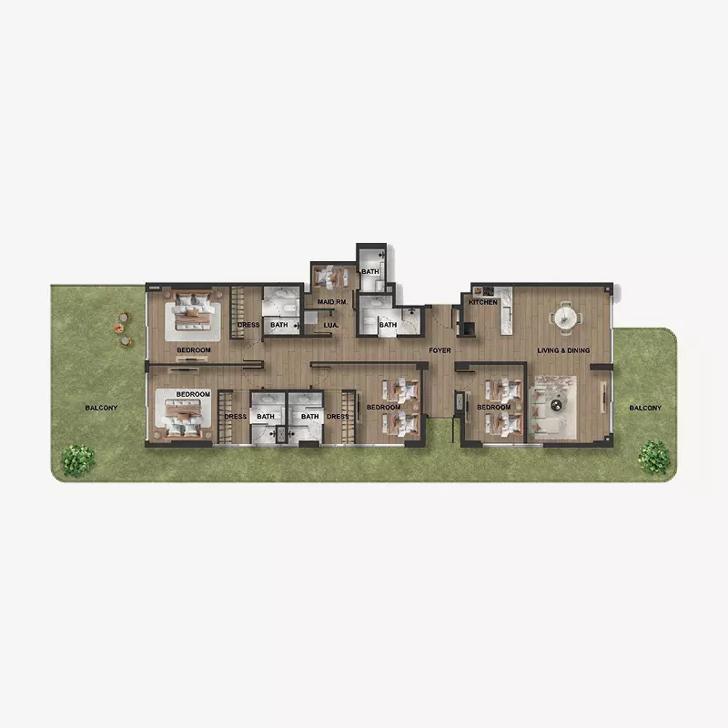 Blue Marina Residence 4 BR floor plan