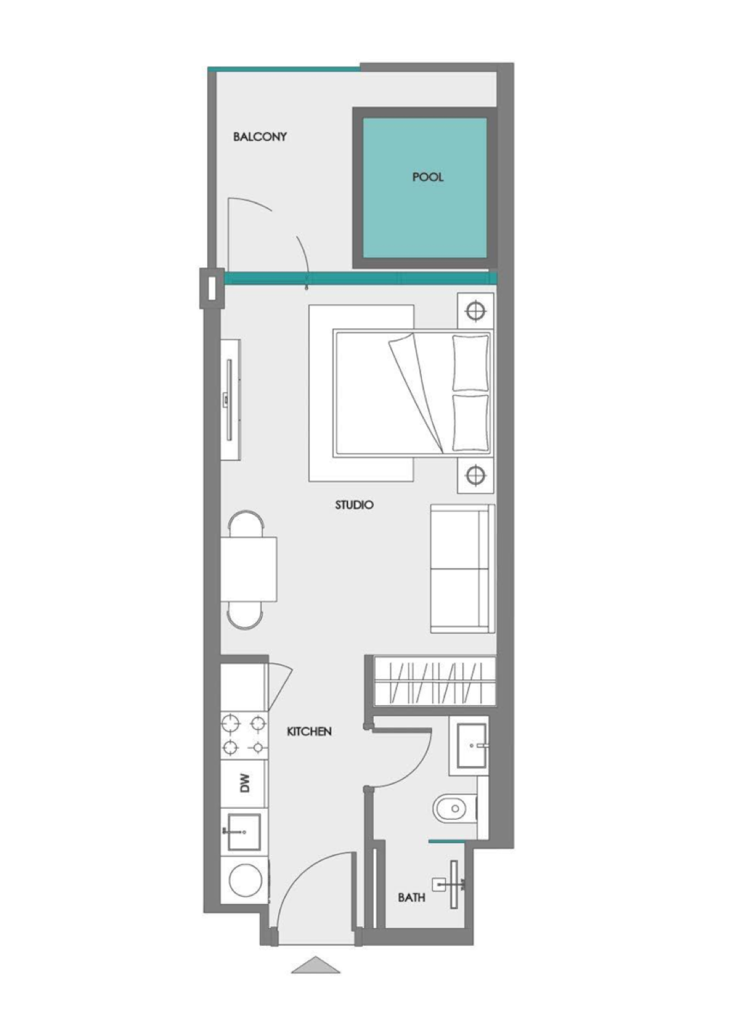 Boulevard Heights Studio Type 2 floor plan