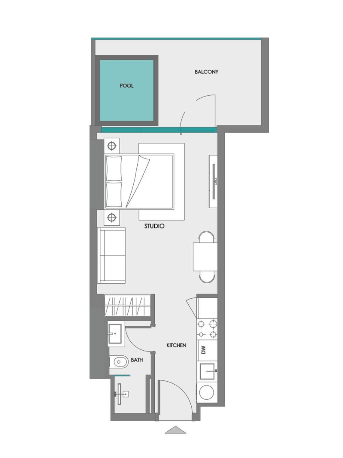 Boulevard Heights Studio Type 3 floor plan
