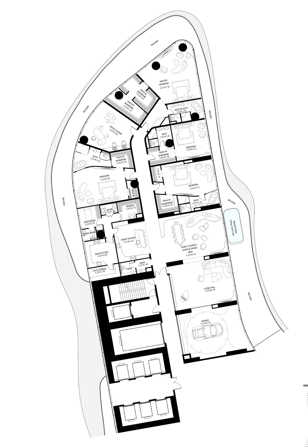 Bugatti Residences 4 BR Mansion floor plan