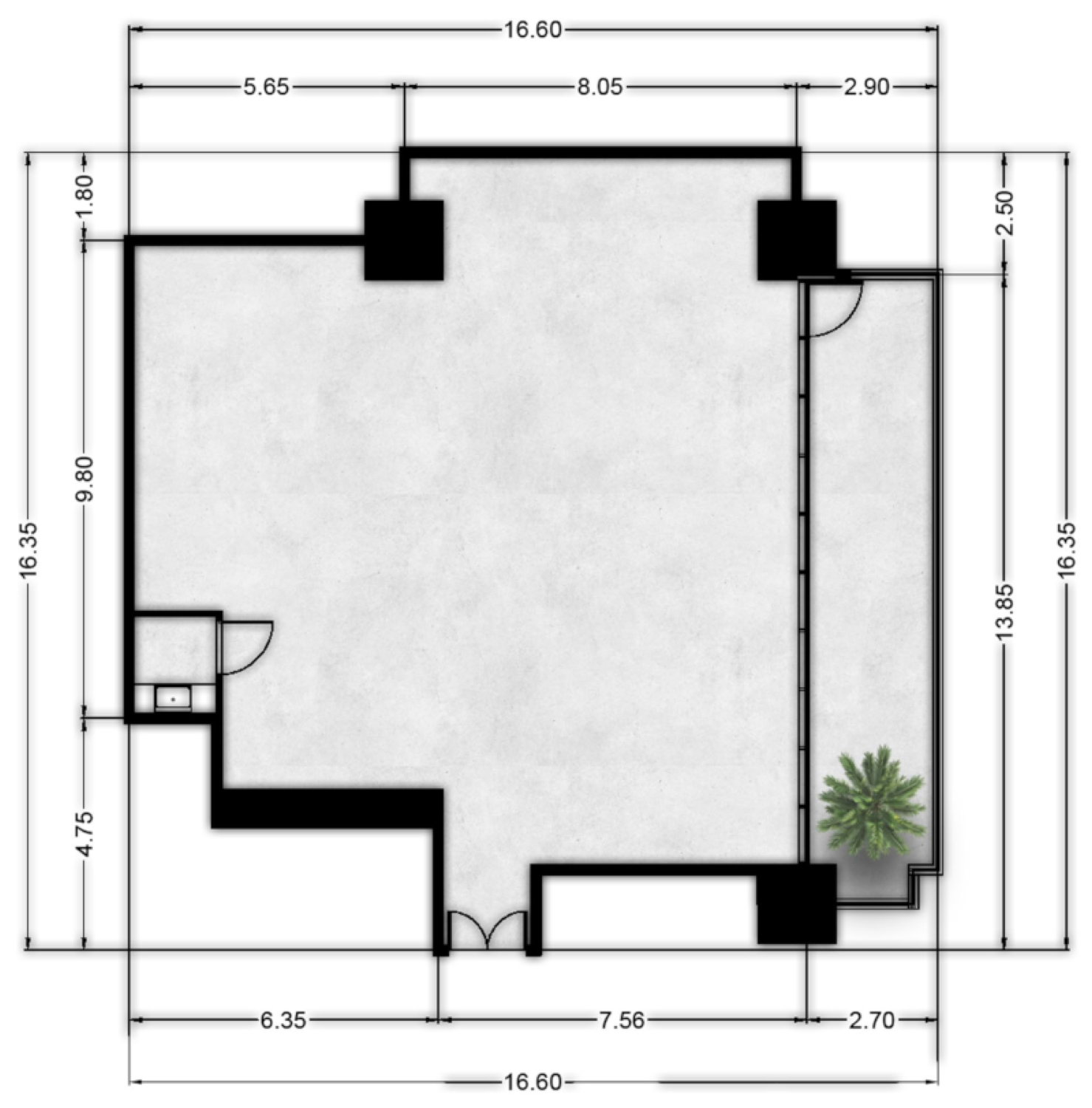 Burj Capital Office Type 3 floor plan