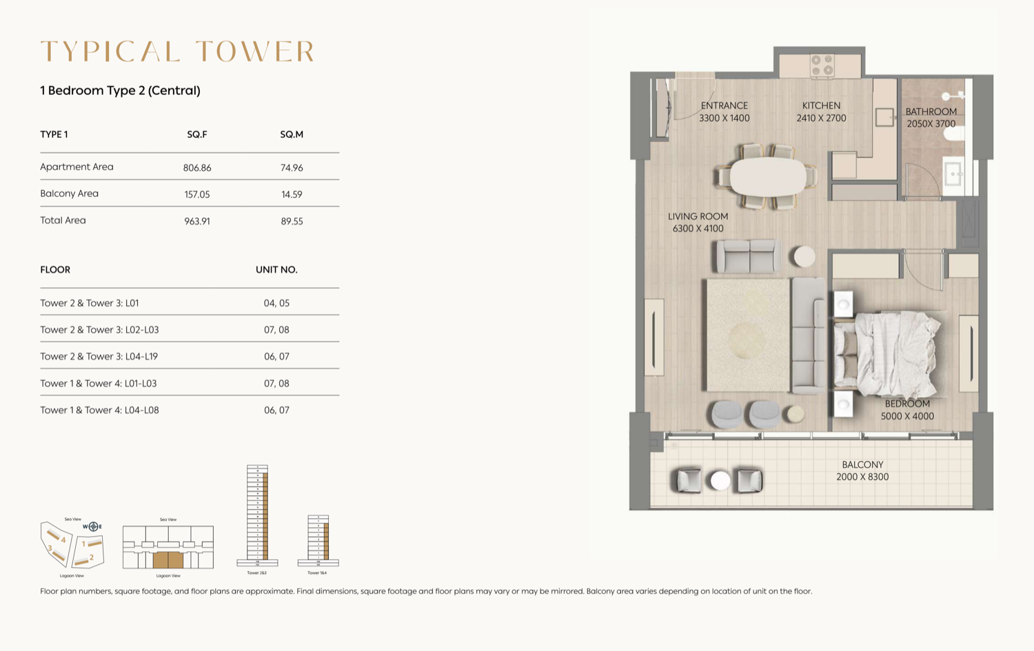 Cape Hayat 1 BR floor plan