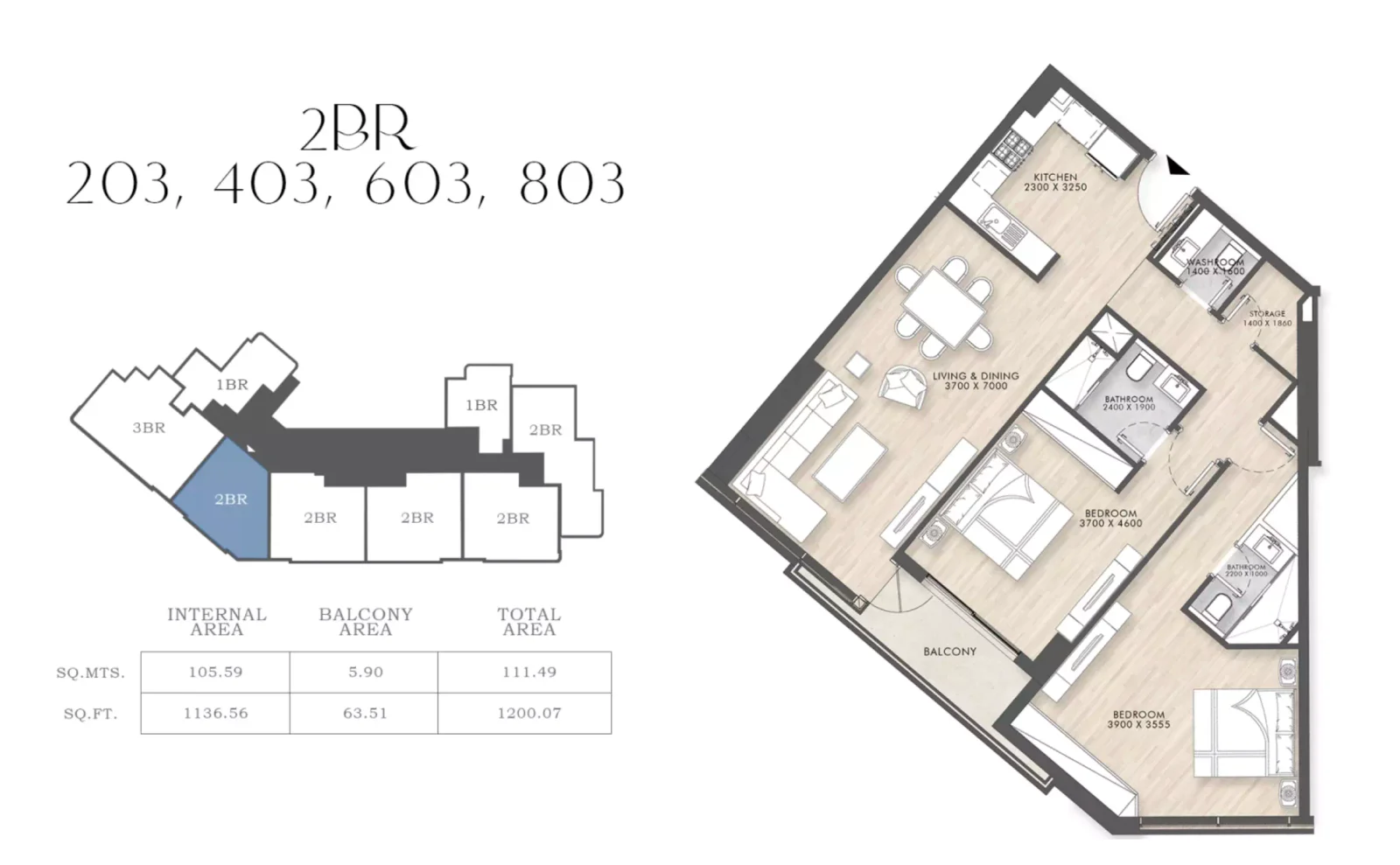 Capital Horizon Terraces 2 BR floor plan