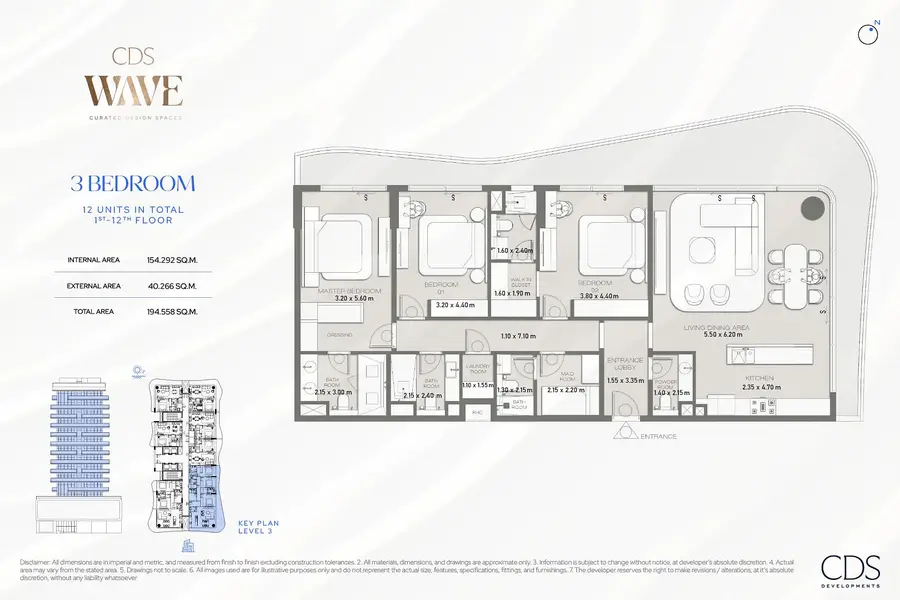 CDS Wave 3 BR floor plan