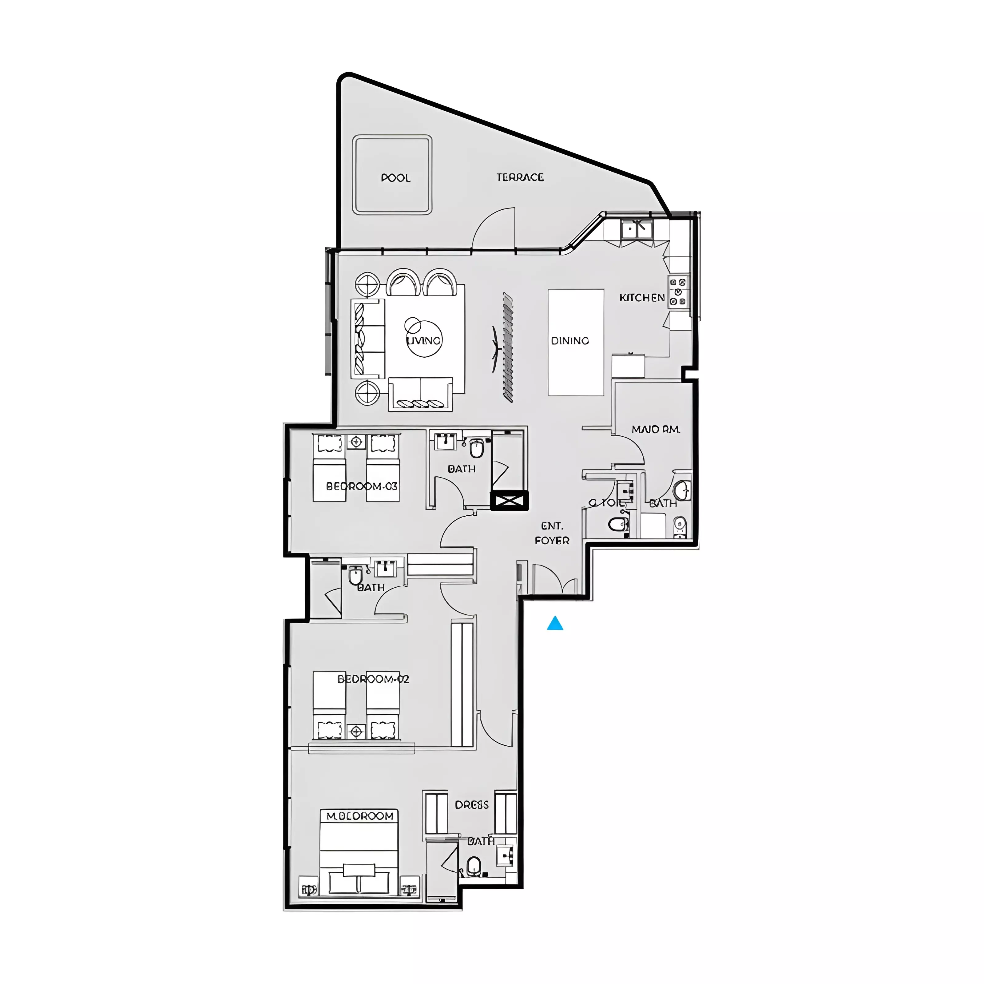 Coastal Haven 3 BR floor plan