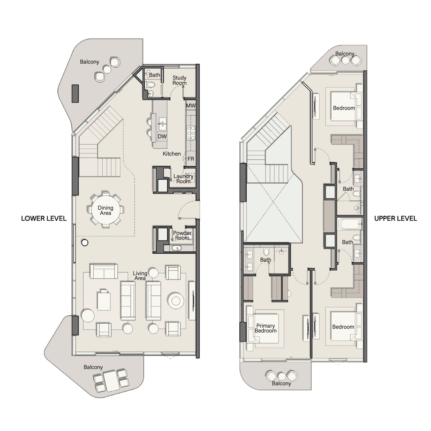 Costa Mare 3 Bedroom Duplex floor plan