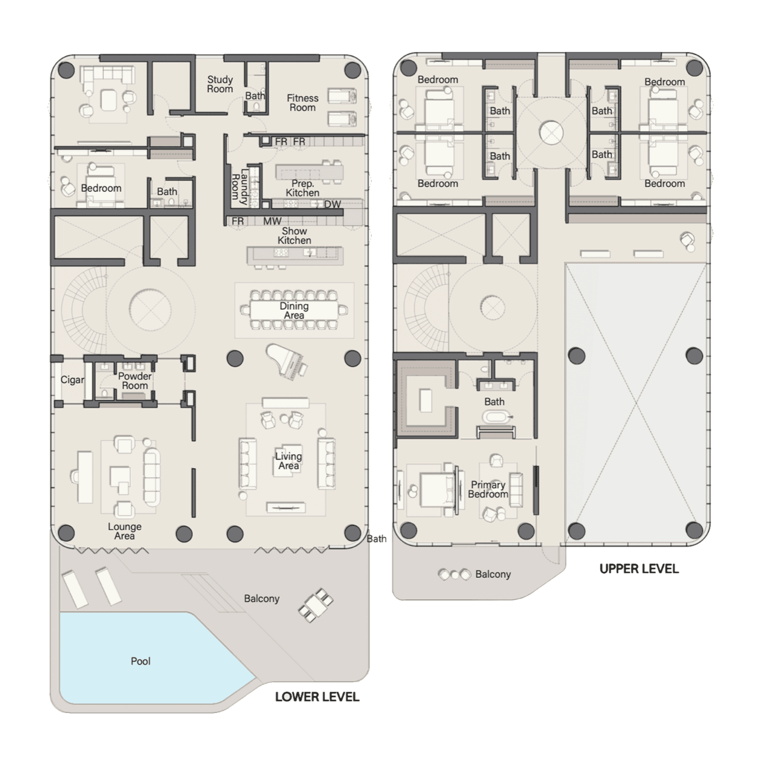 Costa Mare 6 Bedroom Penthouse floor plan