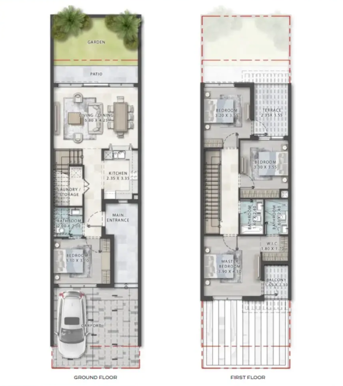Damac Islands 2 4 Bedroom Townhouse floor plan