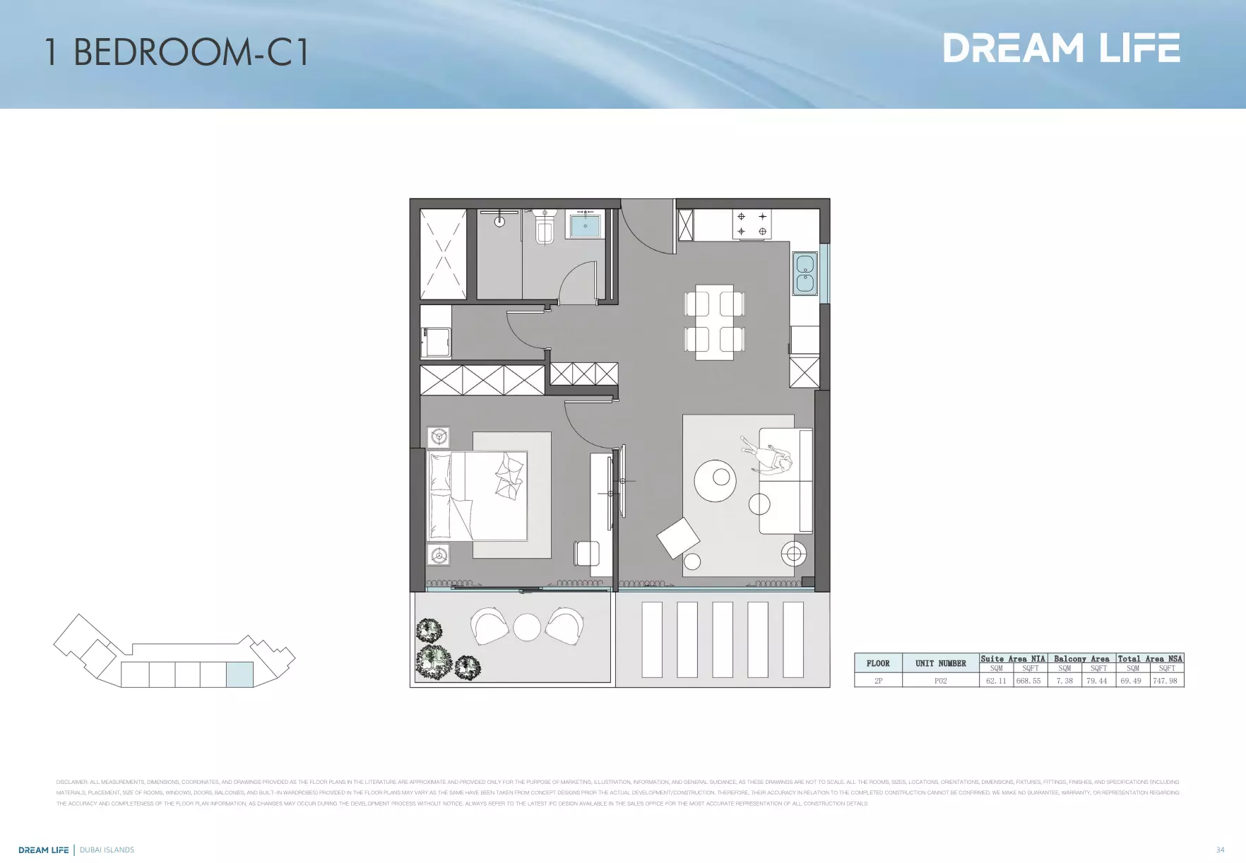 Dreamlife Residences 1 BR floor plan
