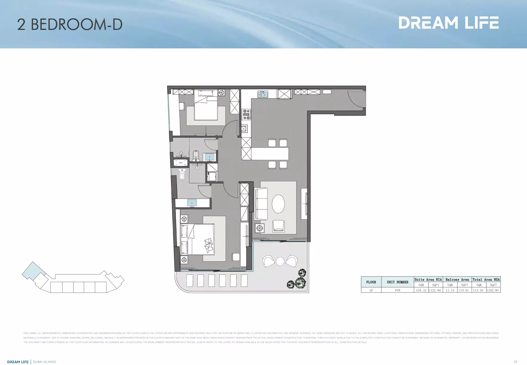 Dreamlife Residences 2 BR floor plan