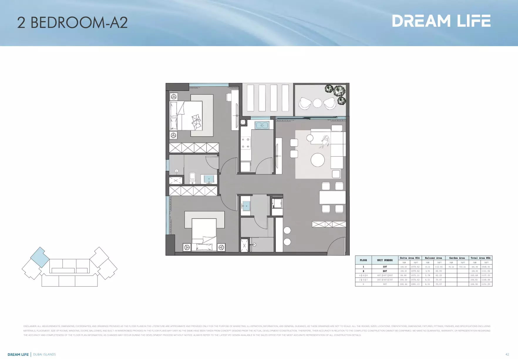 Dreamlife Residences 2 BR floor plan