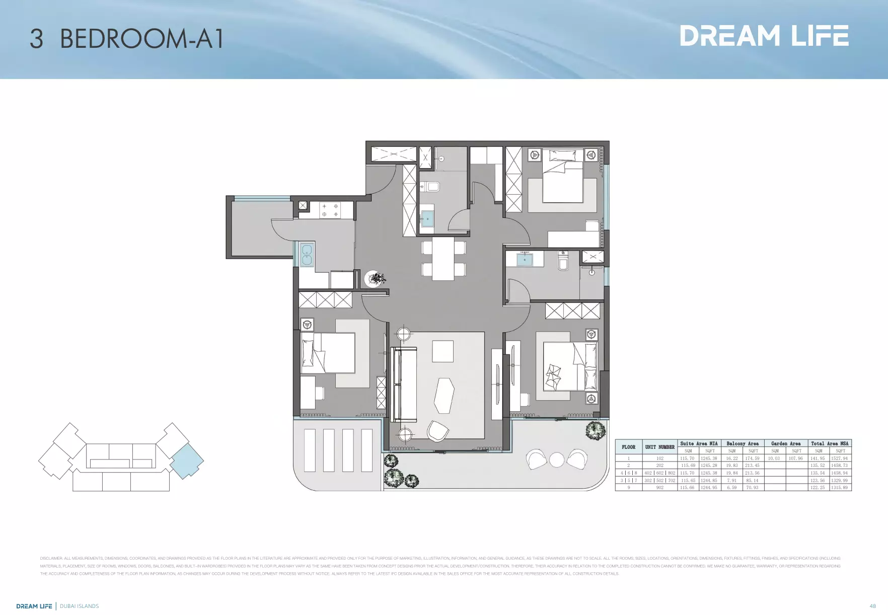 Dreamlife Residences 3 BR floor plan
