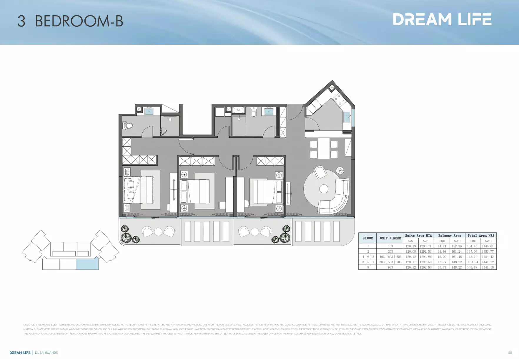 Dreamlife Residences 3 BR floor plan
