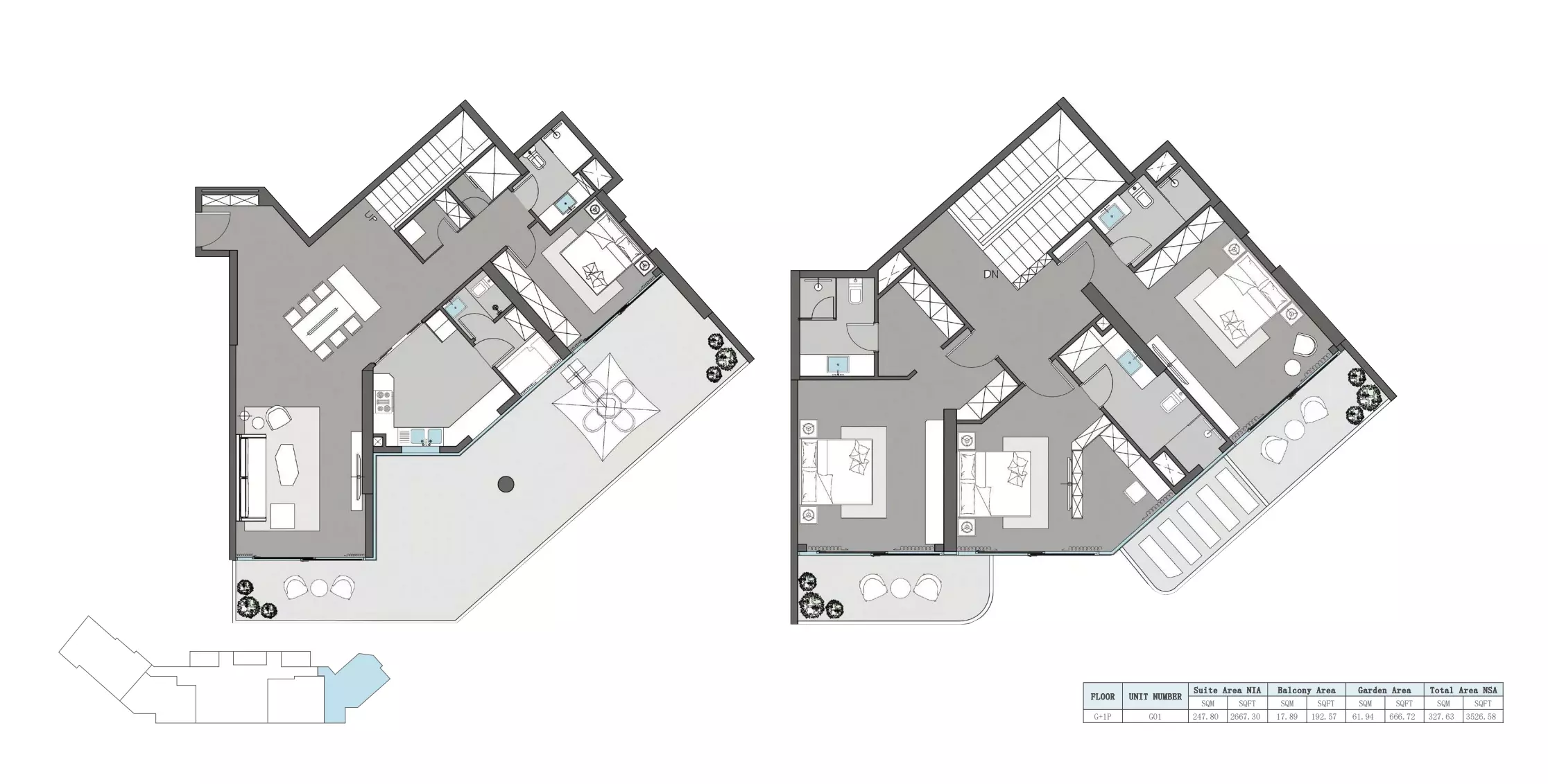 Dreamlife Residences 4 BR Duplex floor plan