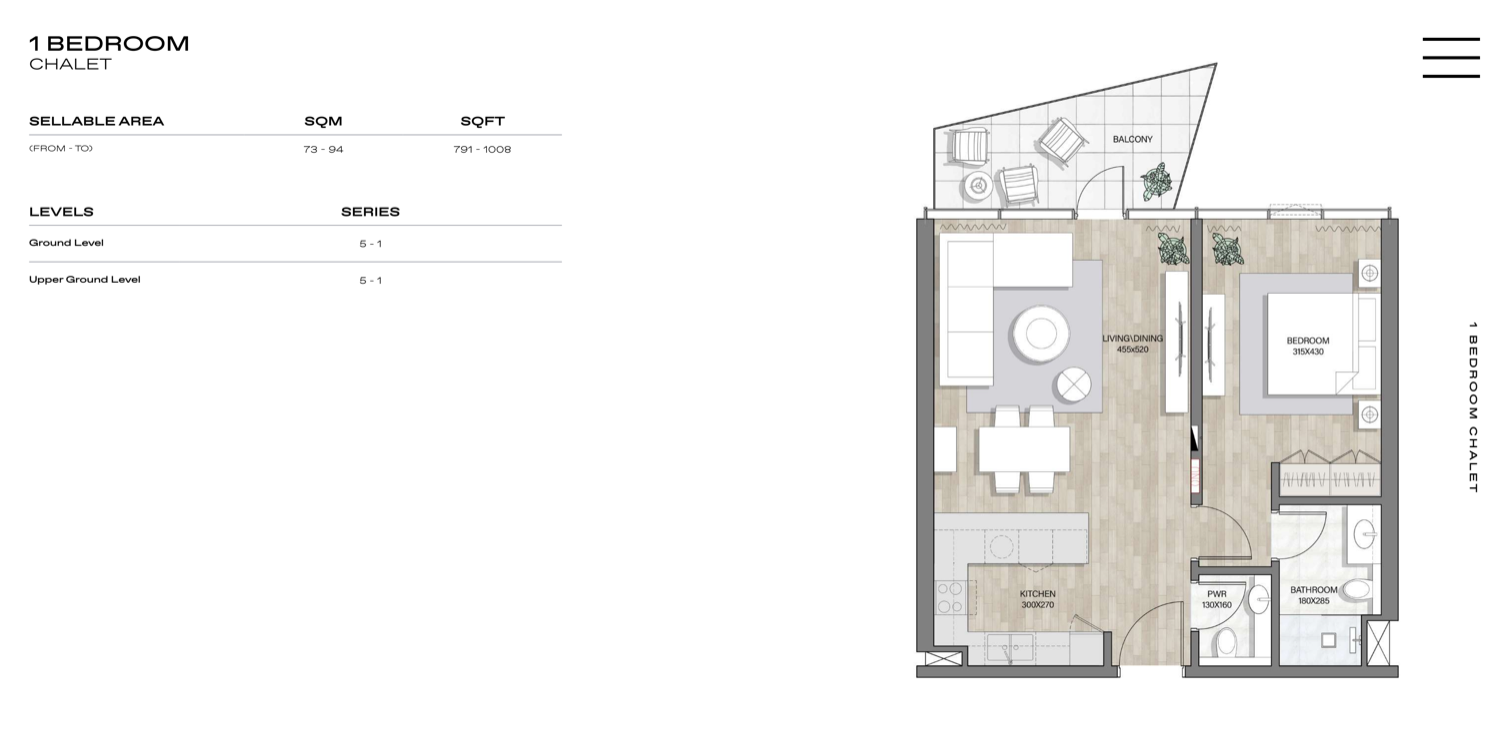 Edge Residences 1 BR floor plan