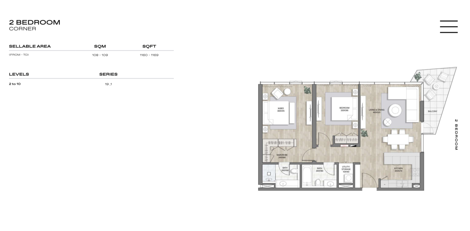 Edge Residences 2 BR floor plan