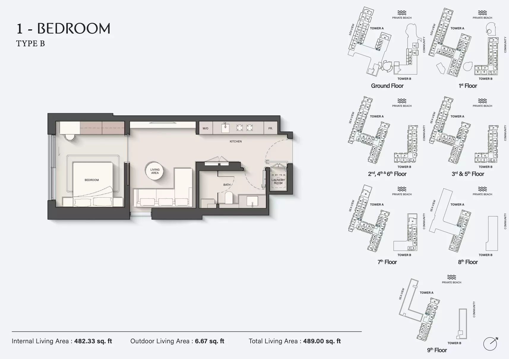 Ellington Sands 1 BR floor plan
