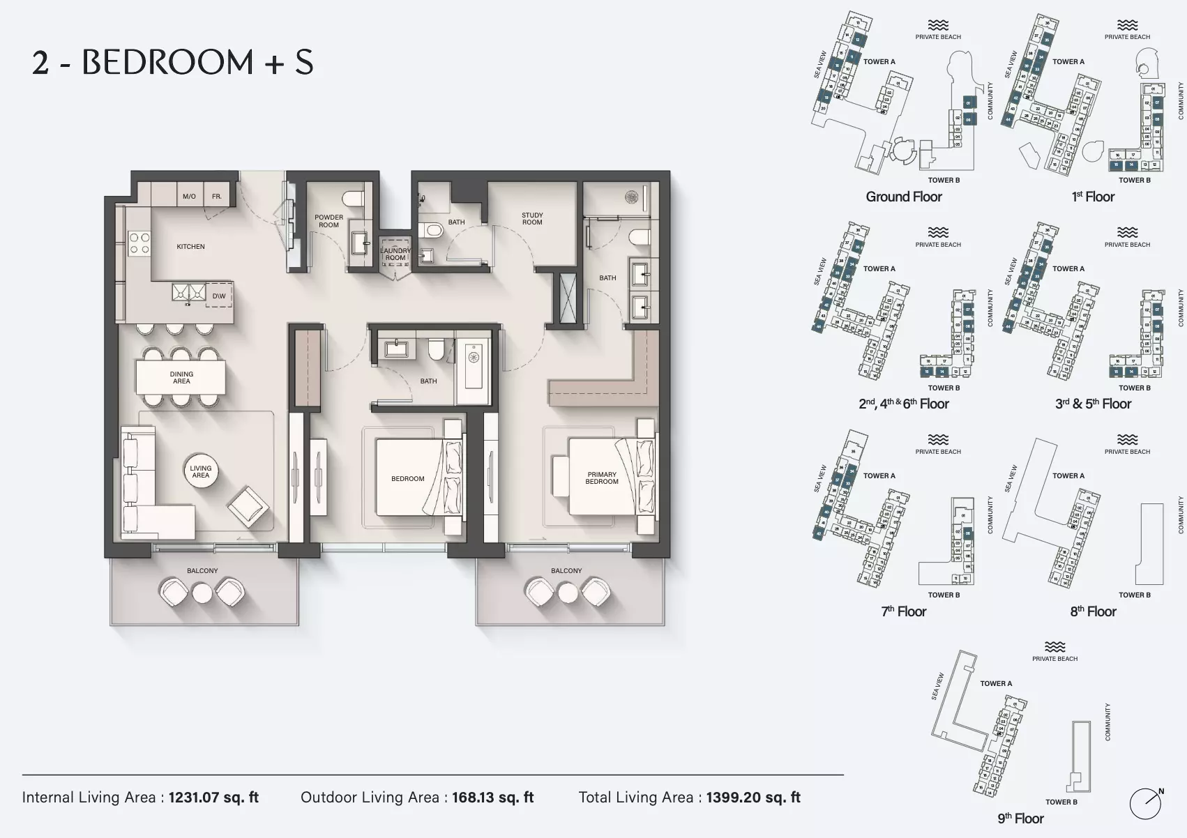 Ellington Sands 2 BR floor plan