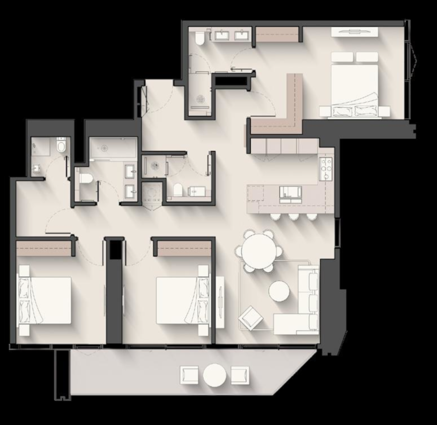 Eltiera Views 3 Bedroom Type 1 floor plan