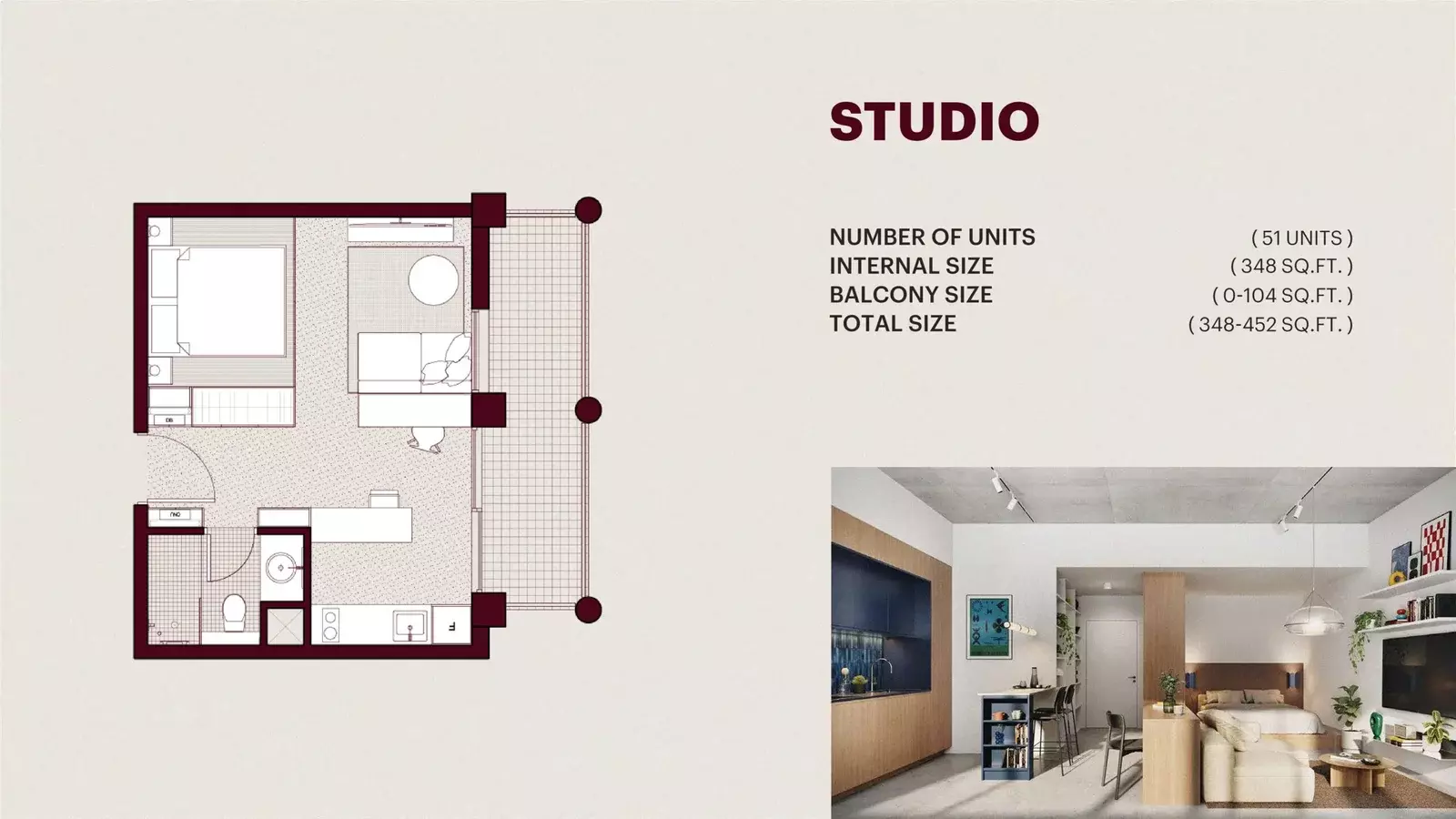 Enta Mina Studio floor plan