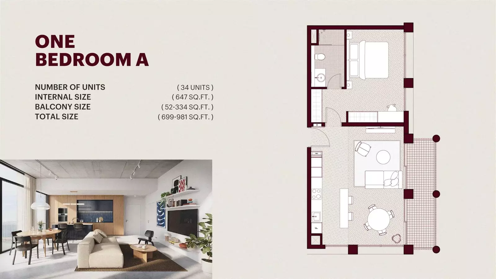 Enta Mina 1 BR floor plan