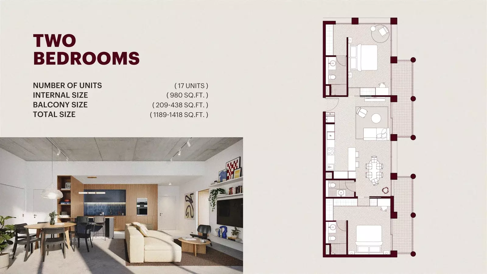 Enta Mina 2 BR floor plan