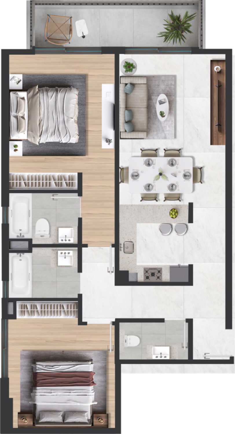 Esplora 2 Bedroom Type A floor plan