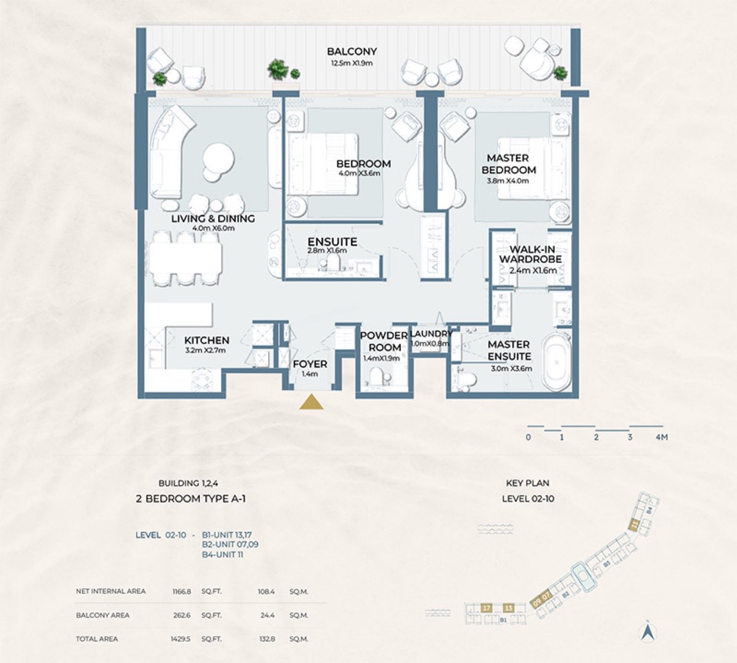 Fairmont Residences 2 BR floor plan