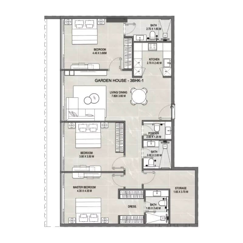 Firoza 3 BR floor plan