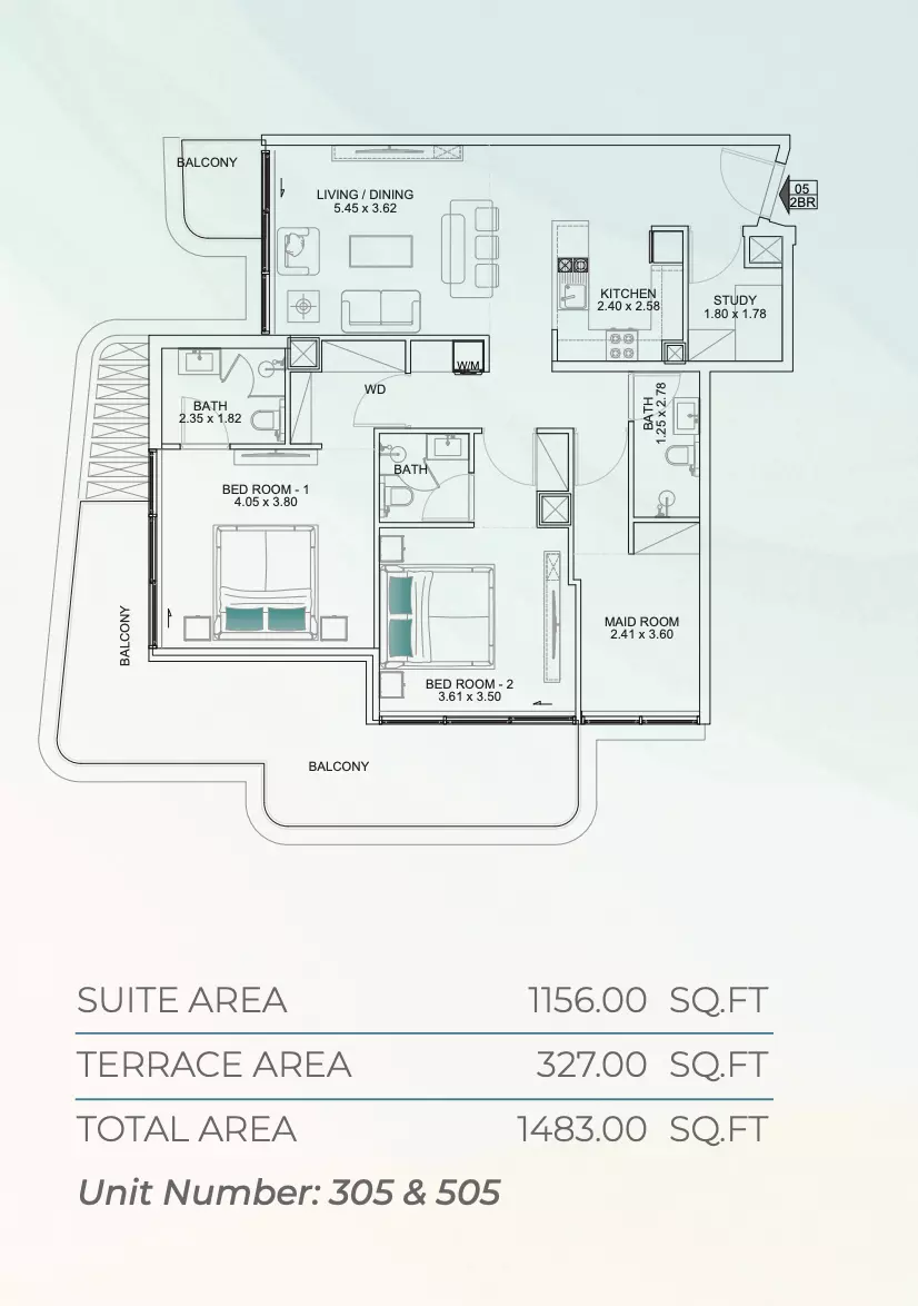 Floarea Breeze 2 BR floor plan