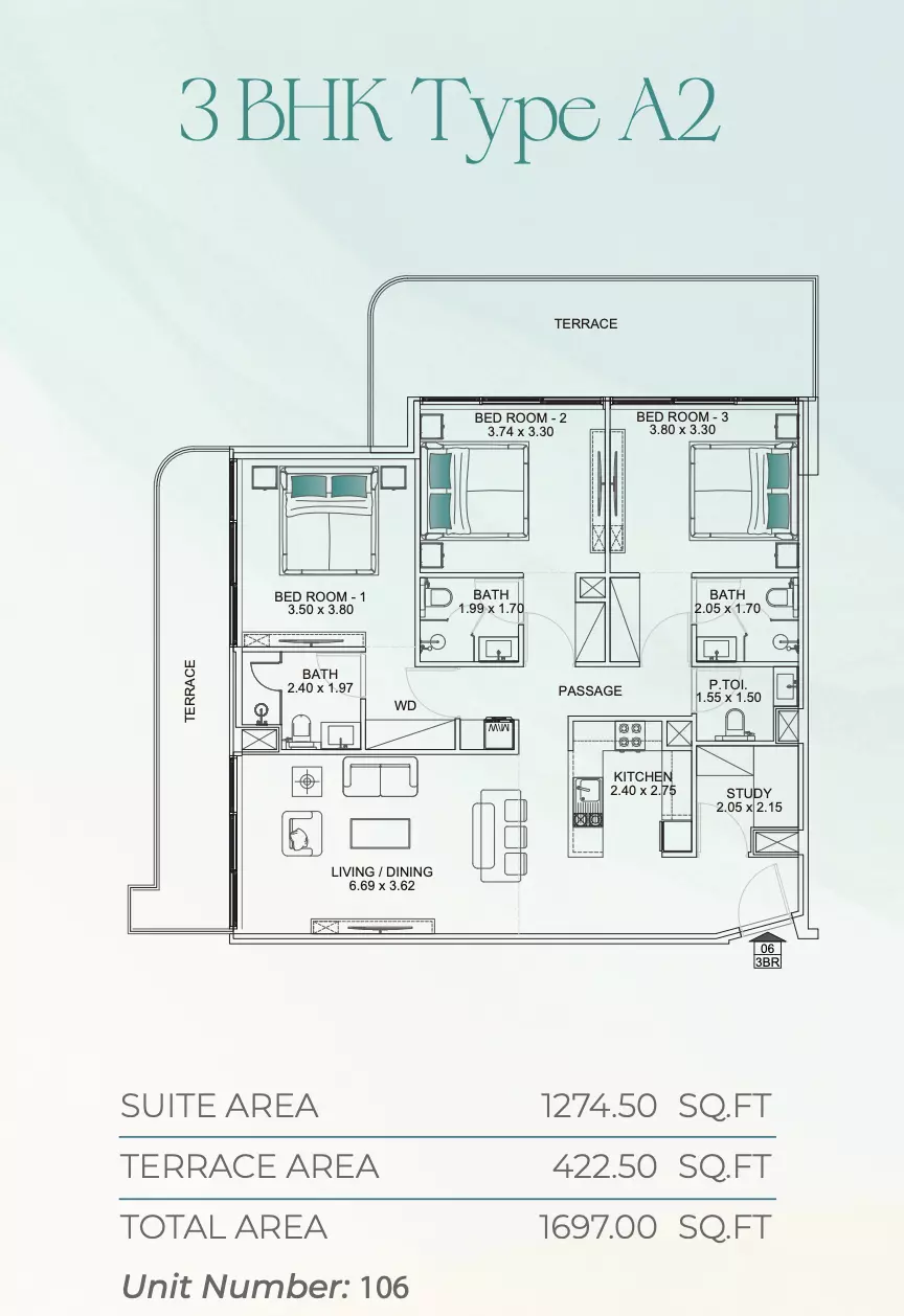 Floarea Breeze 3 BR floor plan