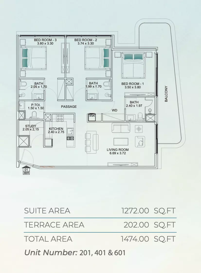 Floarea Breeze 3 BR floor plan
