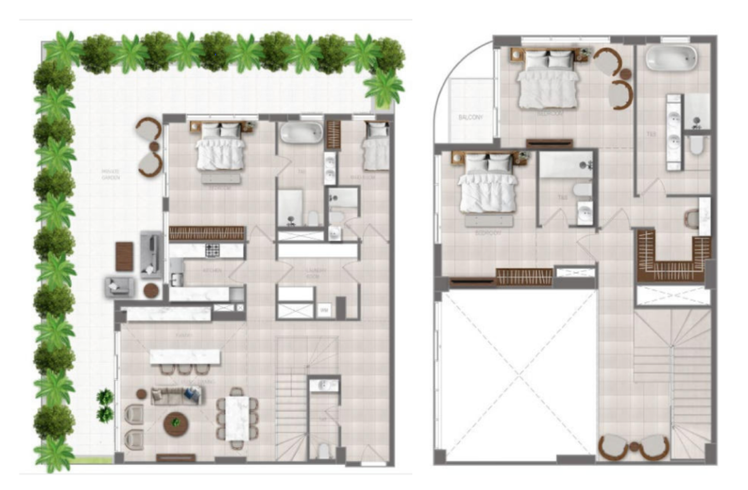 FLU1D One 3 Bedroom Plus 1 Duplex Type 1 floor plan