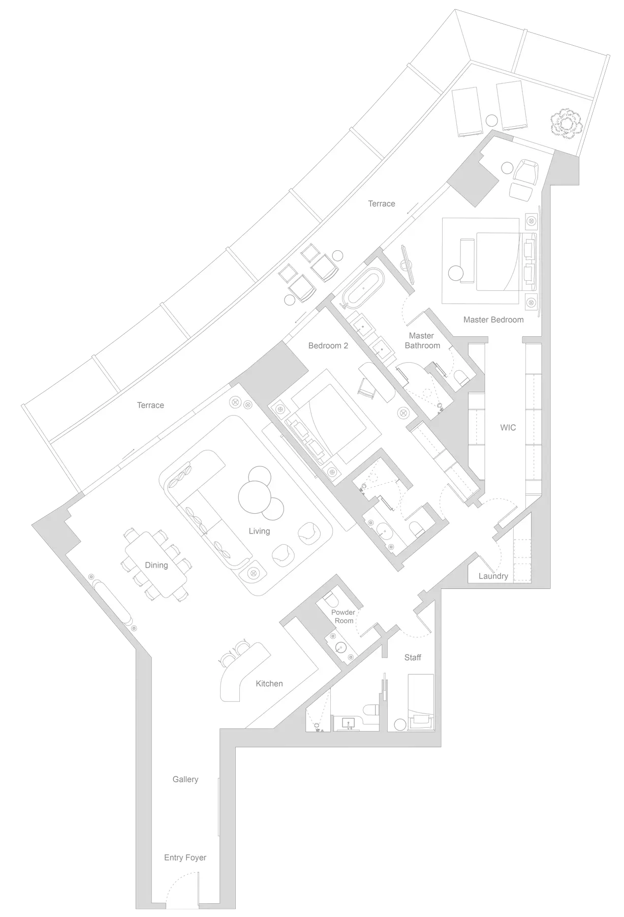 Four Seasons Residences 2 BR floor plan