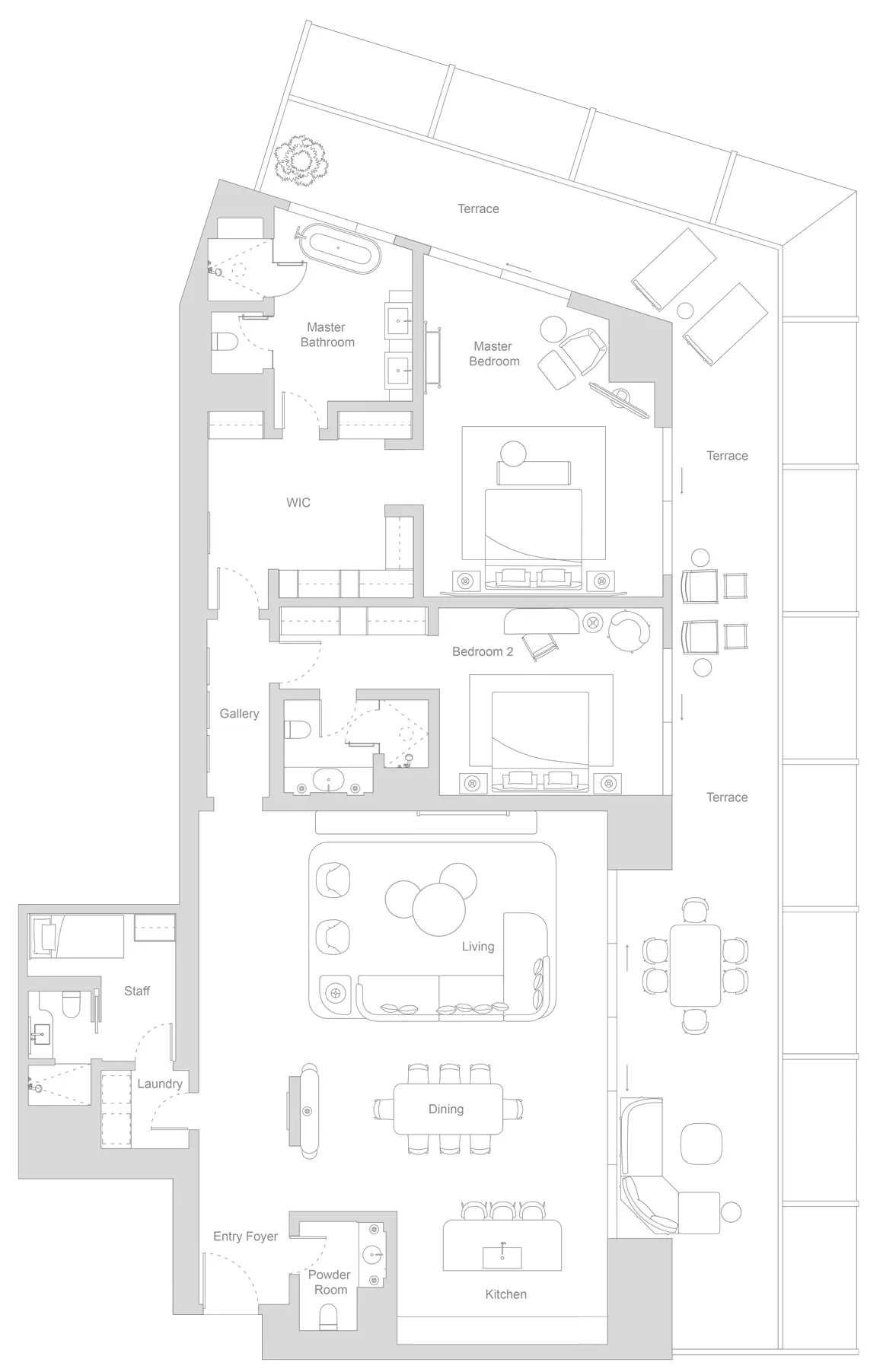 Four Seasons Residences 2 BR floor plan