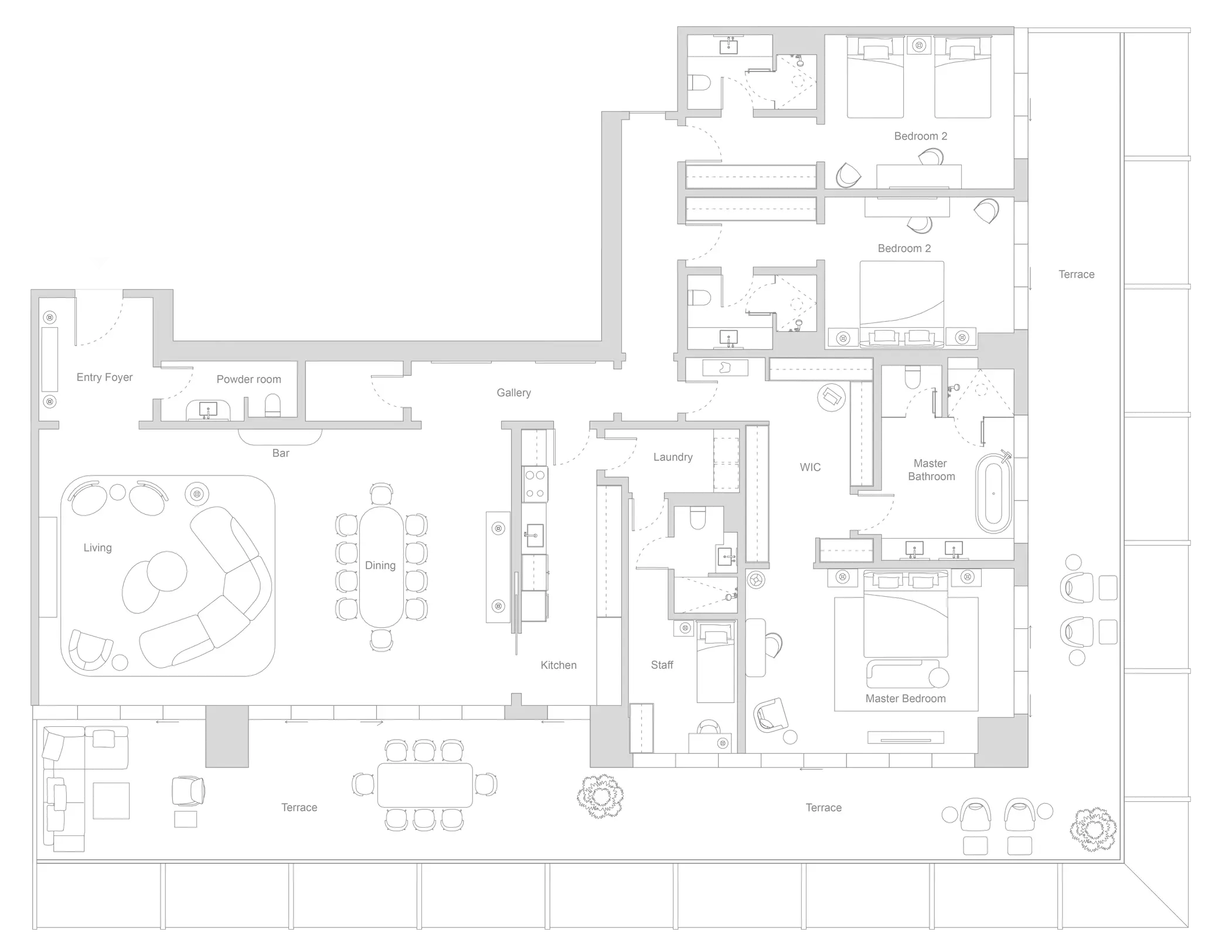 Four Seasons Residences 3 BR floor plan