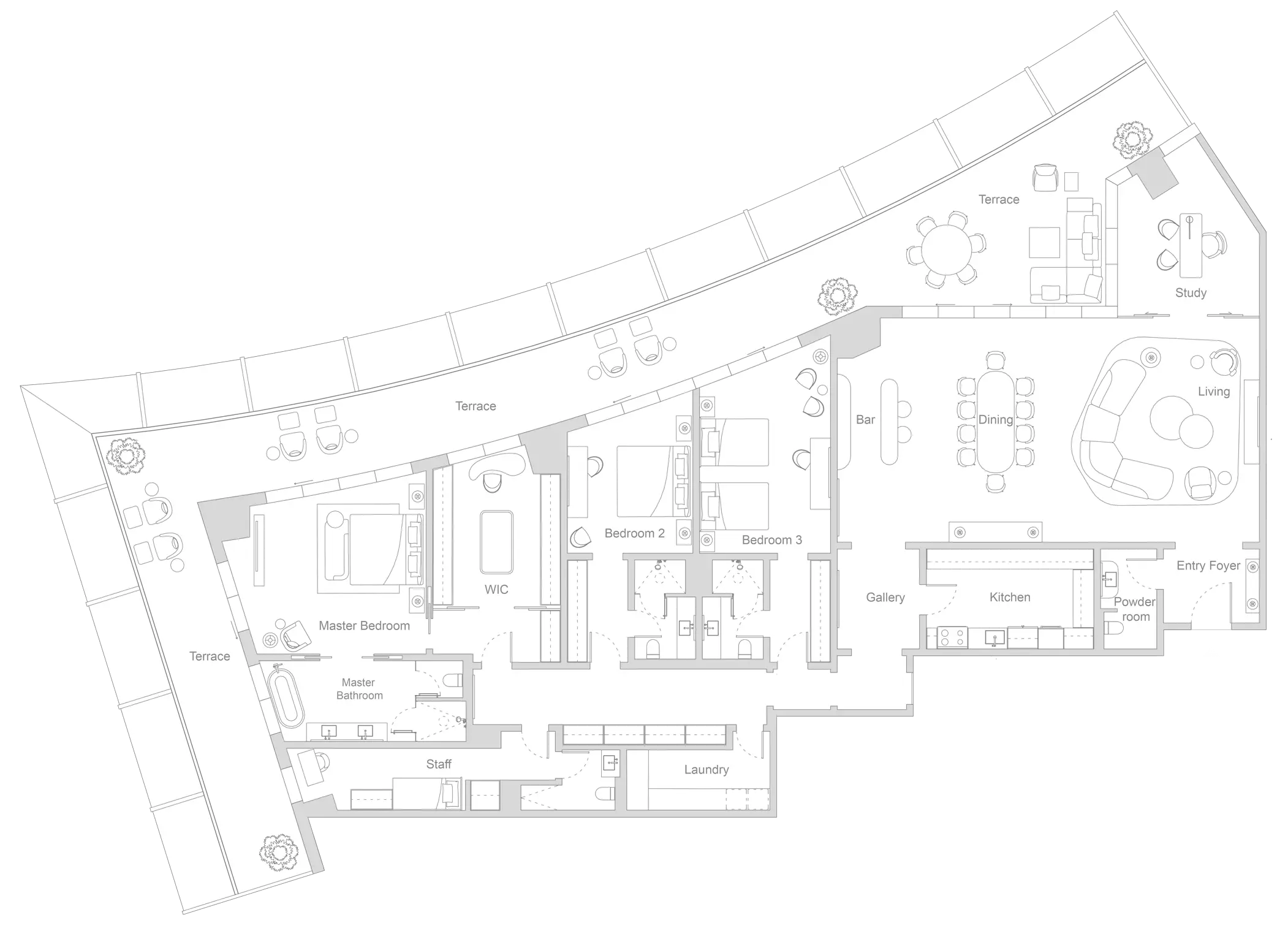 Four Seasons Residences 3 BR floor plan