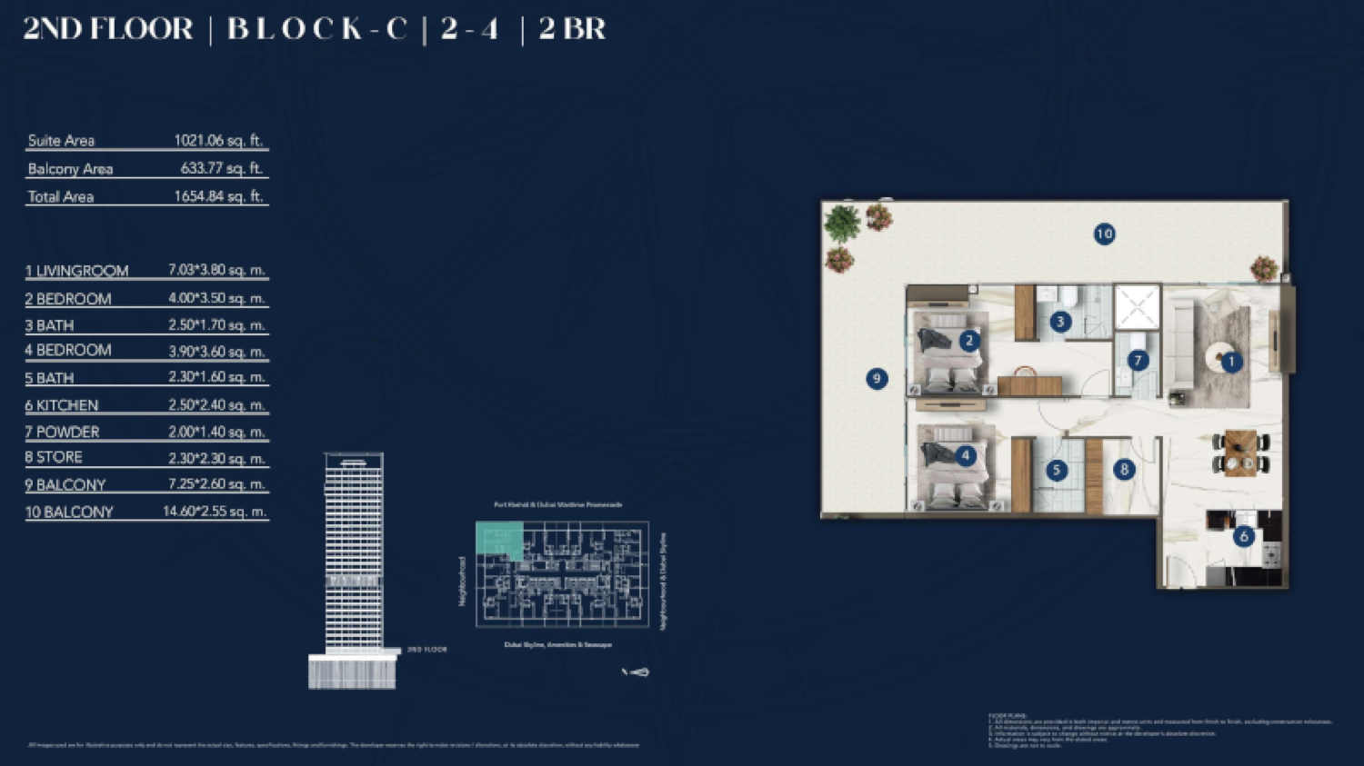 Franck Muller Yachting Residences 2 Bedroom Type 2 floor plan