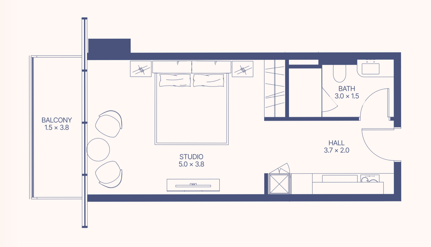 Gianfranco Ferre Residences Studio floor plan