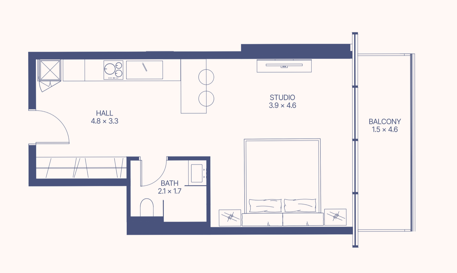 Gianfranco Ferre Residences Studio floor plan