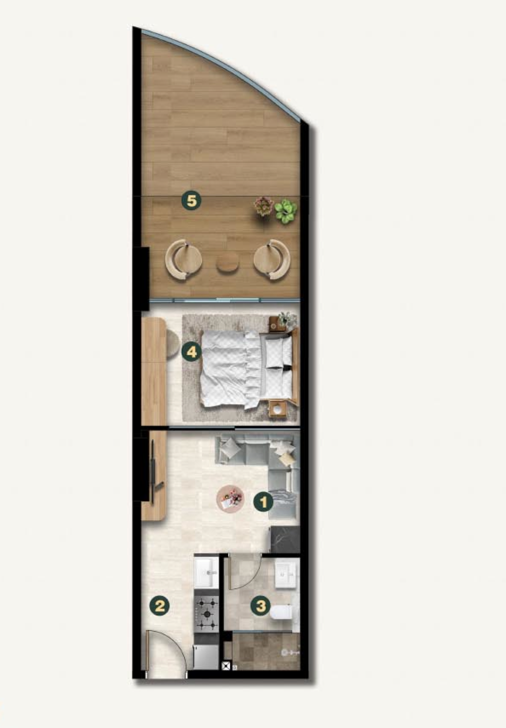 Golf Terrace Residences Studio floor plan