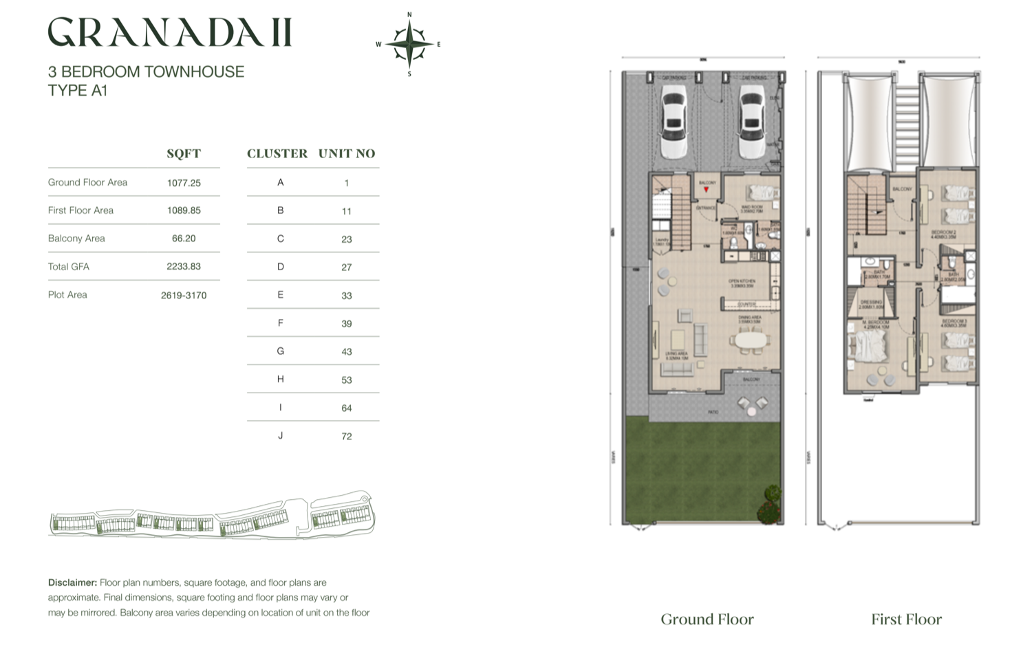 Granada II 3 BR floor plan