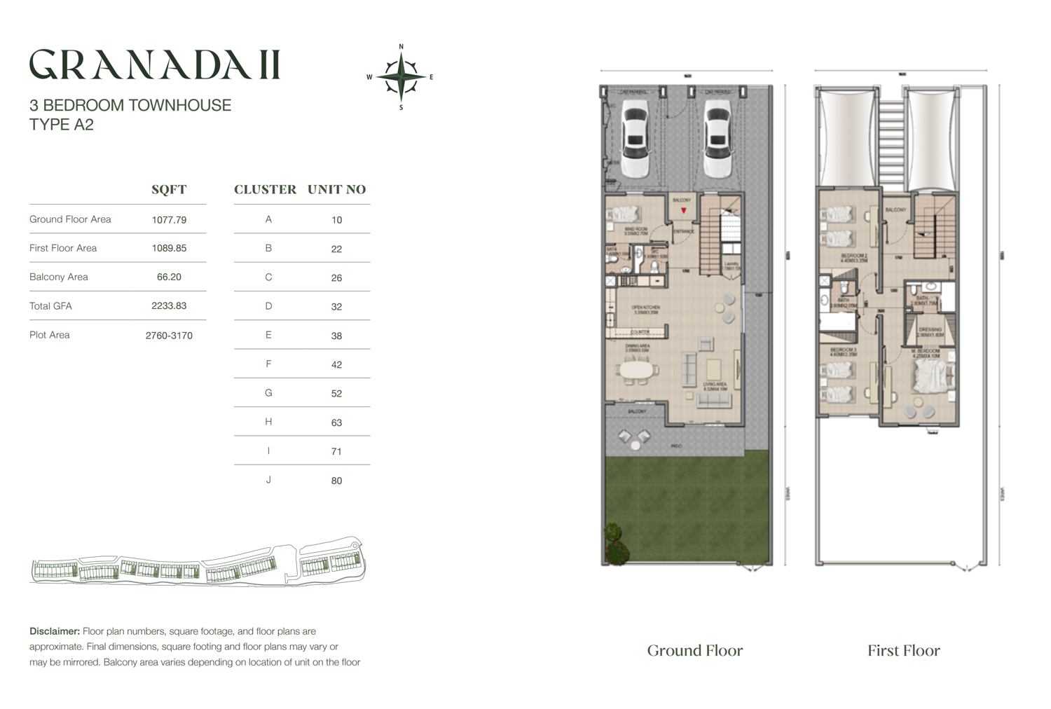 Granada II 3 BR floor plan