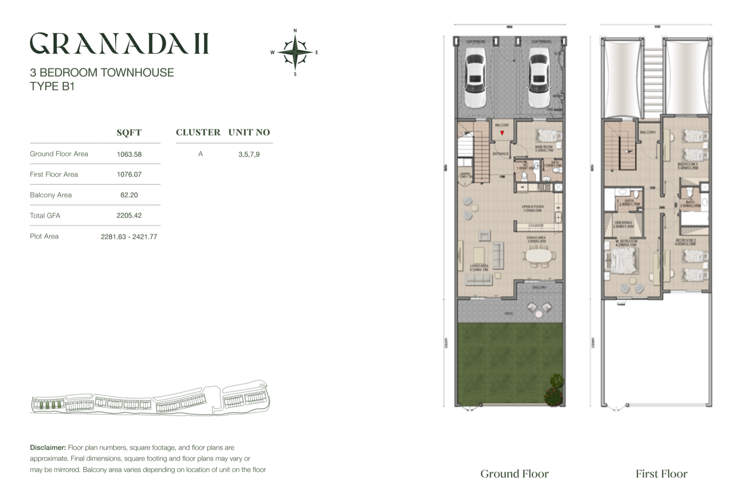 Granada II 3 BR floor plan