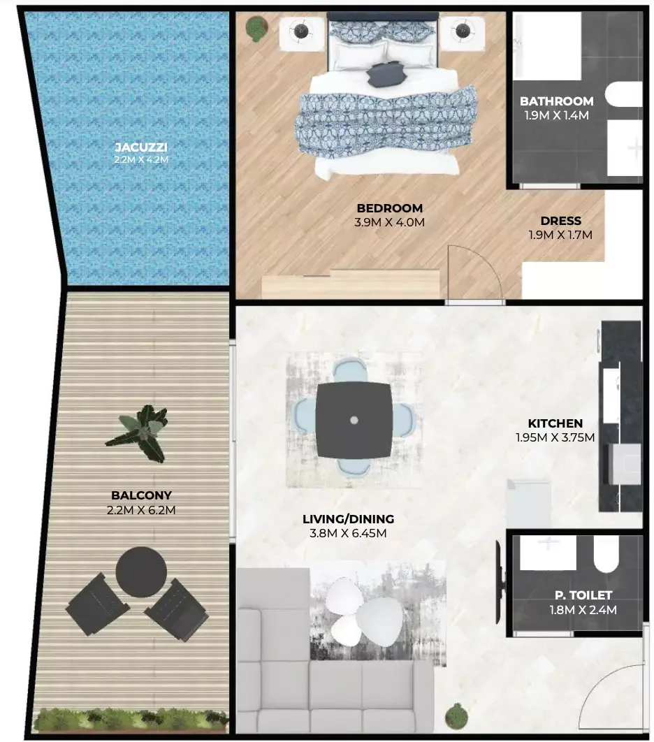 Hatimi Residences 1 BR floor plan
