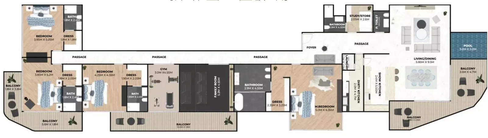 Hatimi Residences 4 BR Duplex floor plan
