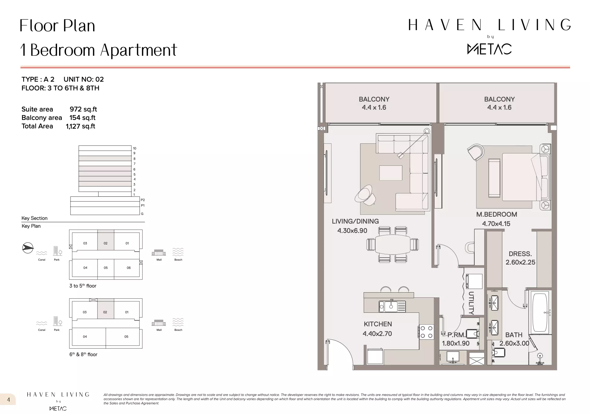 Haven Living 1 BR floor plan
