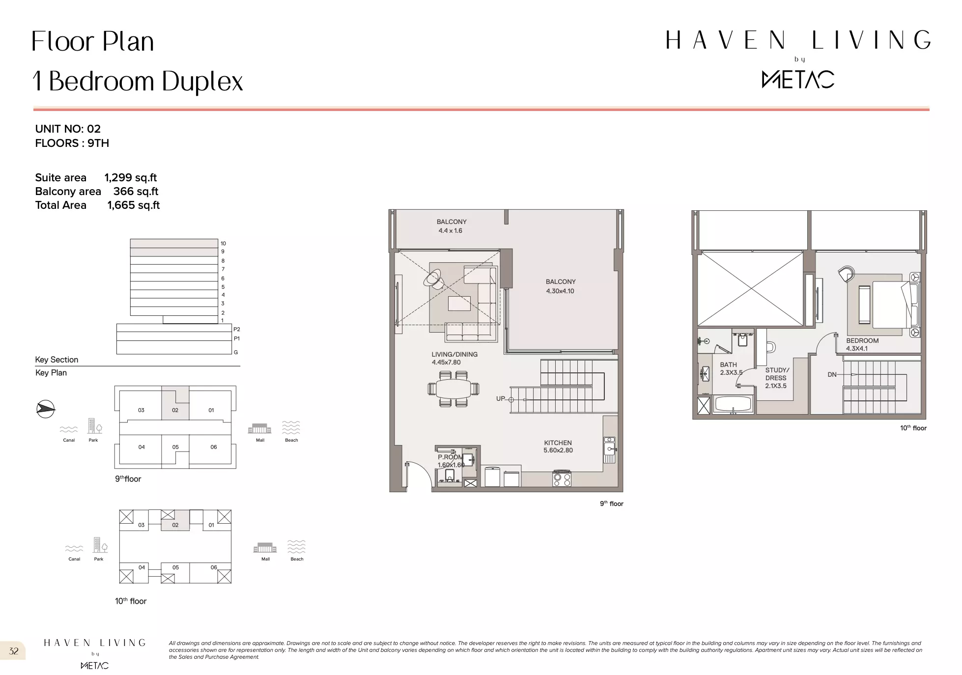 Haven Living 1 BR Duplex floor plan