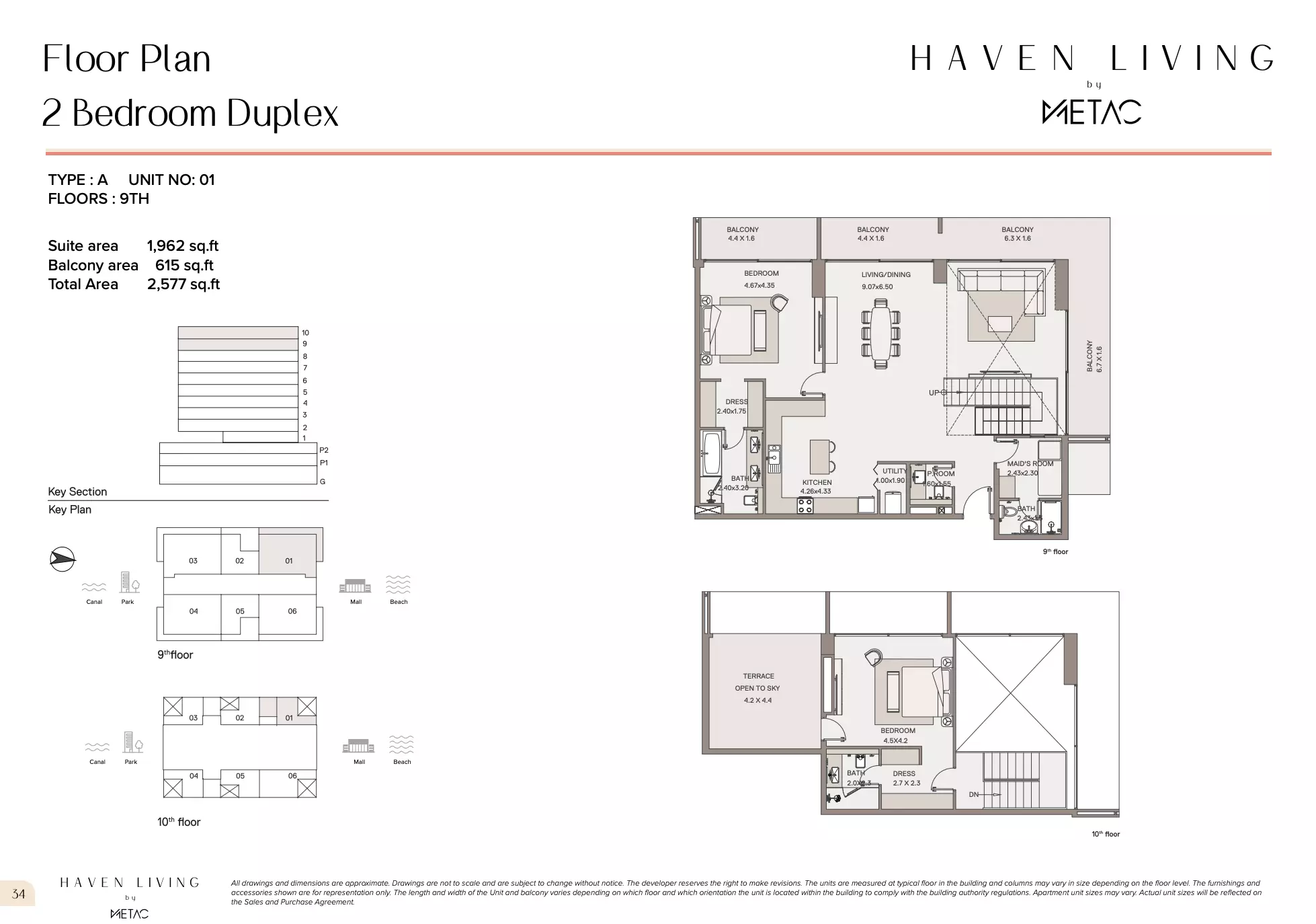 Haven Living 2 BR Duplex floor plan