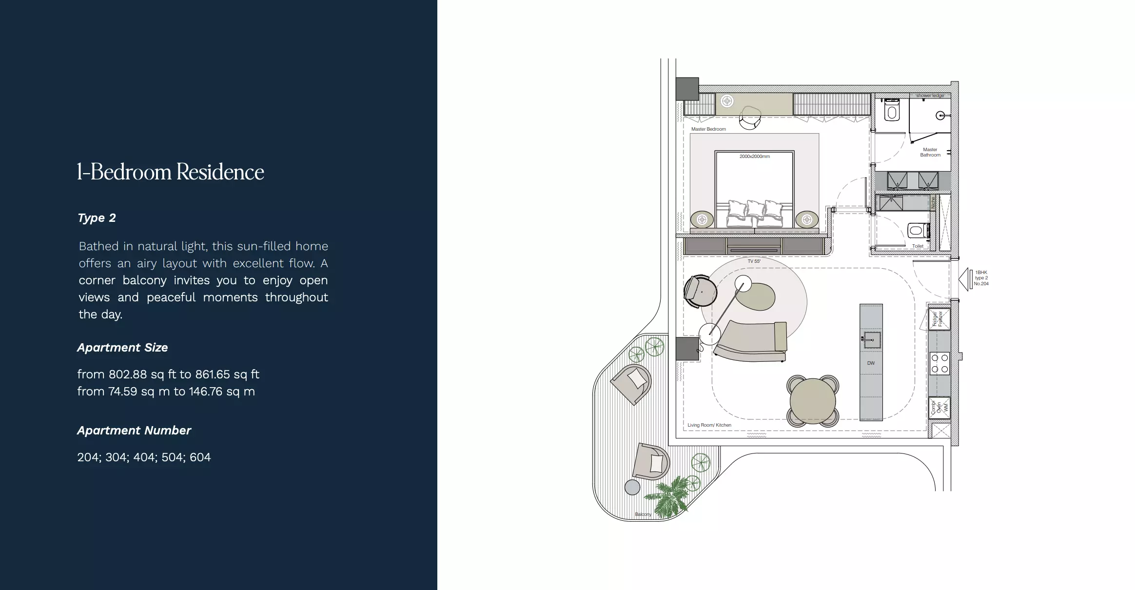 Helvetia Marine 1 BR floor plan